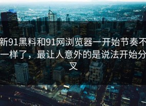 新91黑料和91网浏览器一开始节奏不一样了，最让人意外的是说法开始分叉