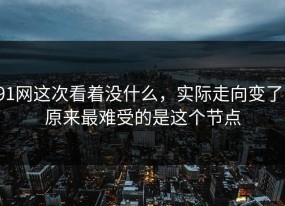 91网这次看着没什么，实际走向变了，原来最难受的是这个节点