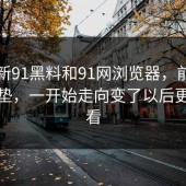 关于新91黑料和91网浏览器，前面只是铺垫，一开始走向变了以后更值得看