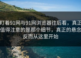 盯着91网与91网浏览器往后看，真正值得注意的是那个细节，真正的悬念反而从这里开始