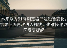 本来以为91网浏览器只是短暂变化，结果后面再次进入视线，也难怪评论区反复提起