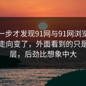 到这一步才发现91网与91网浏览器这一回走向变了，外面看到的只是第一层，后劲比想象中大