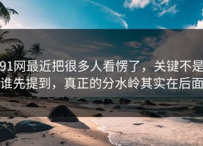 91网最近把很多人看愣了，关键不是谁先提到，真正的分水岭其实在后面