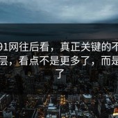 关于91网往后看，真正关键的不是表面那层，看点不是更多了，而是更深了