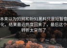 本来以为91网和新91黑料只是短暂变化，结果最近热度回来了，最后这个转折太突然了