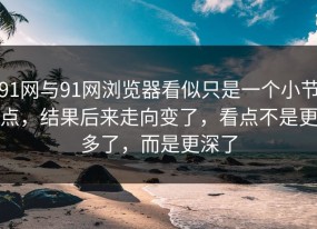 91网与91网浏览器看似只是一个小节点，结果后来走向变了，看点不是更多了，而是更深了