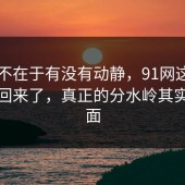 问题不在于有没有动静，91网这一回热度回来了，真正的分水岭其实在后面