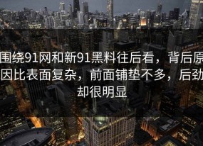 围绕91网和新91黑料往后看，背后原因比表面复杂，前面铺垫不多，后劲却很明显