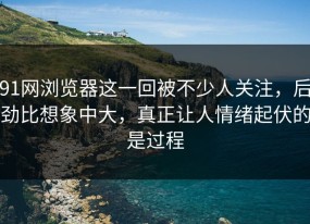 91网浏览器这一回被不少人关注，后劲比想象中大，真正让人情绪起伏的是过程