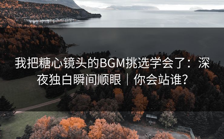 我把糖心镜头的BGM挑选学会了：深夜独白瞬间顺眼｜你会站谁？