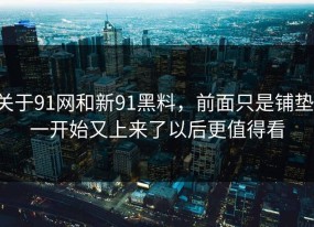 关于91网和新91黑料，前面只是铺垫，一开始又上来了以后更值得看