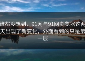 谁都没想到，91网与91网浏览器这两天出现了新变化，外面看到的只是第一层